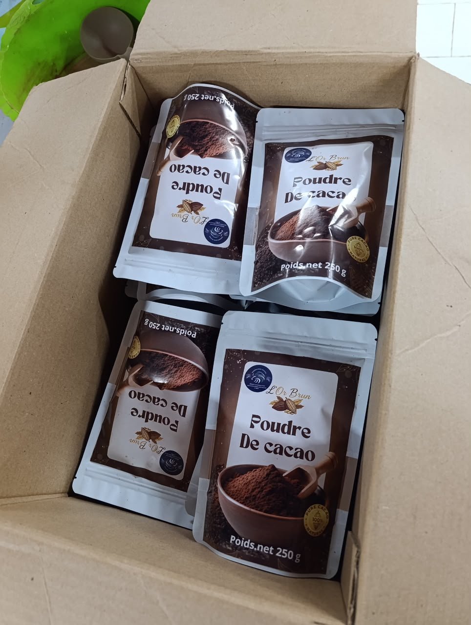 Poudre de cacao L'Or Brun Format 250 g (lot)